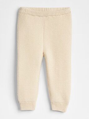 NWT Baby Gap Sweater Knit Garter Pants in French Vanilla 6-12 months